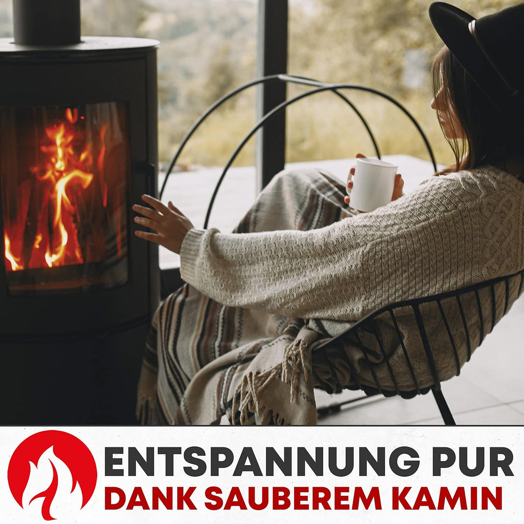 Kaminofen und Pelletofen Reinigungsset, mit flexibler Schubstange, 80 und 150 mm