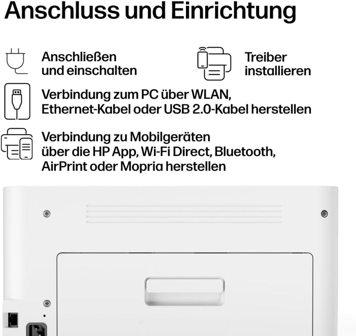 HP Color Laser 150nw Farb-Laserdrucker (Drucker, USB, LAN, WLAN),weiss-grau Drucker WLAN