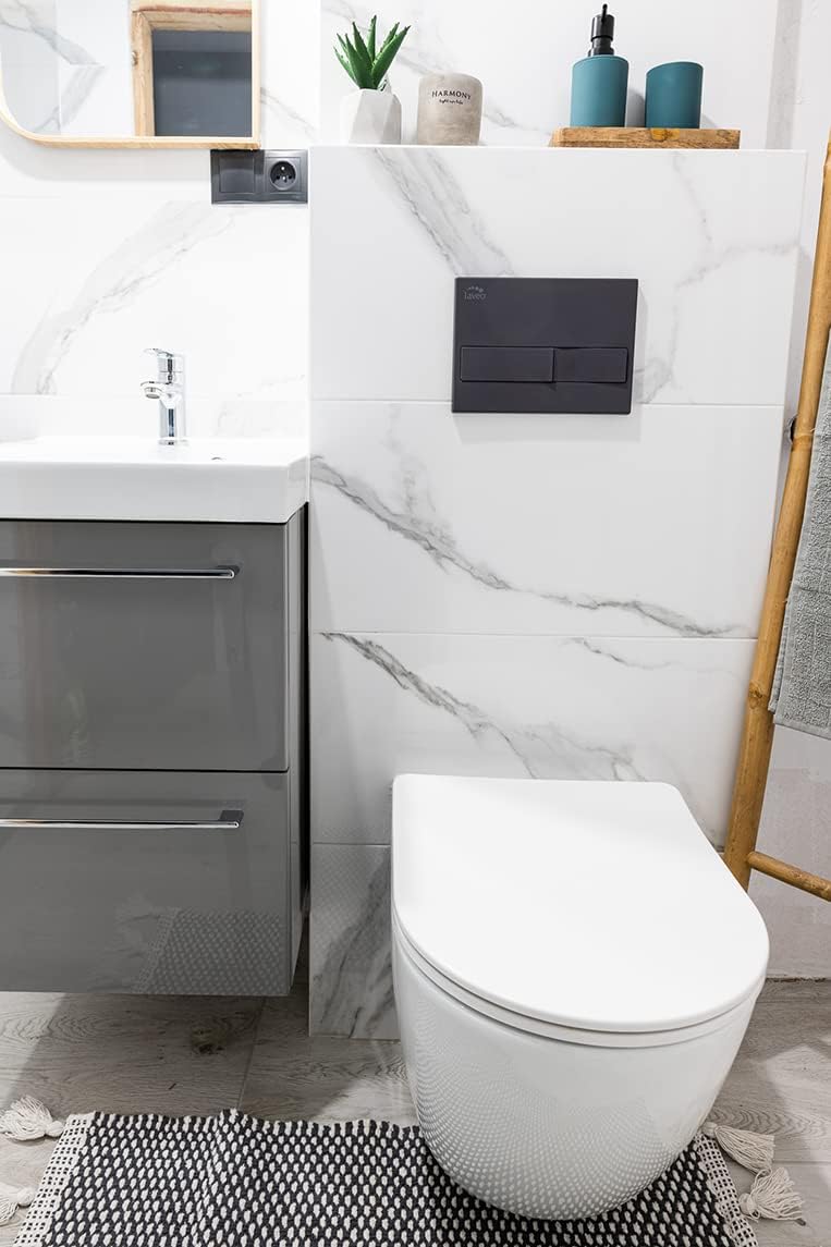 KOLMAN Wand-WC Desna Spülrandloses Weiss mit Slim Soft-close Absenkautomatik Deckel und Schallschutz