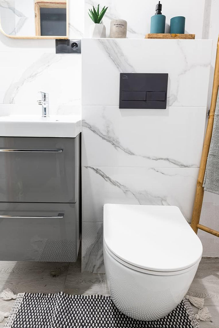KOLMAN Wand-WC Desna Spülrandloses Weiss mit Slim Soft-close Absenkautomatik Deckel und Schallschutz