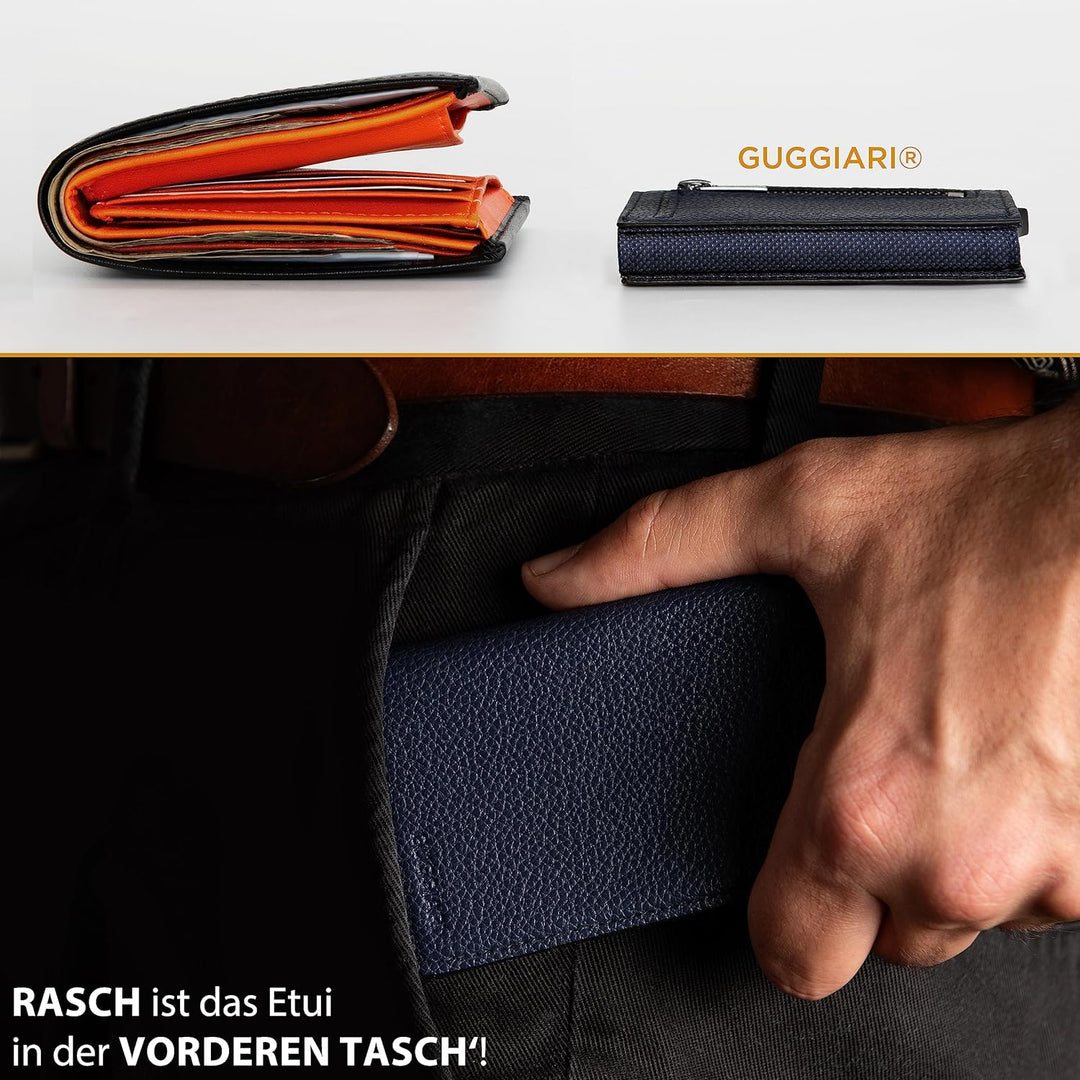 GUGGIARI® Kreditkartenetui - Kartenetui mit Münzfach/Kartenhalter mit Magnetverschluss - Aluminium R