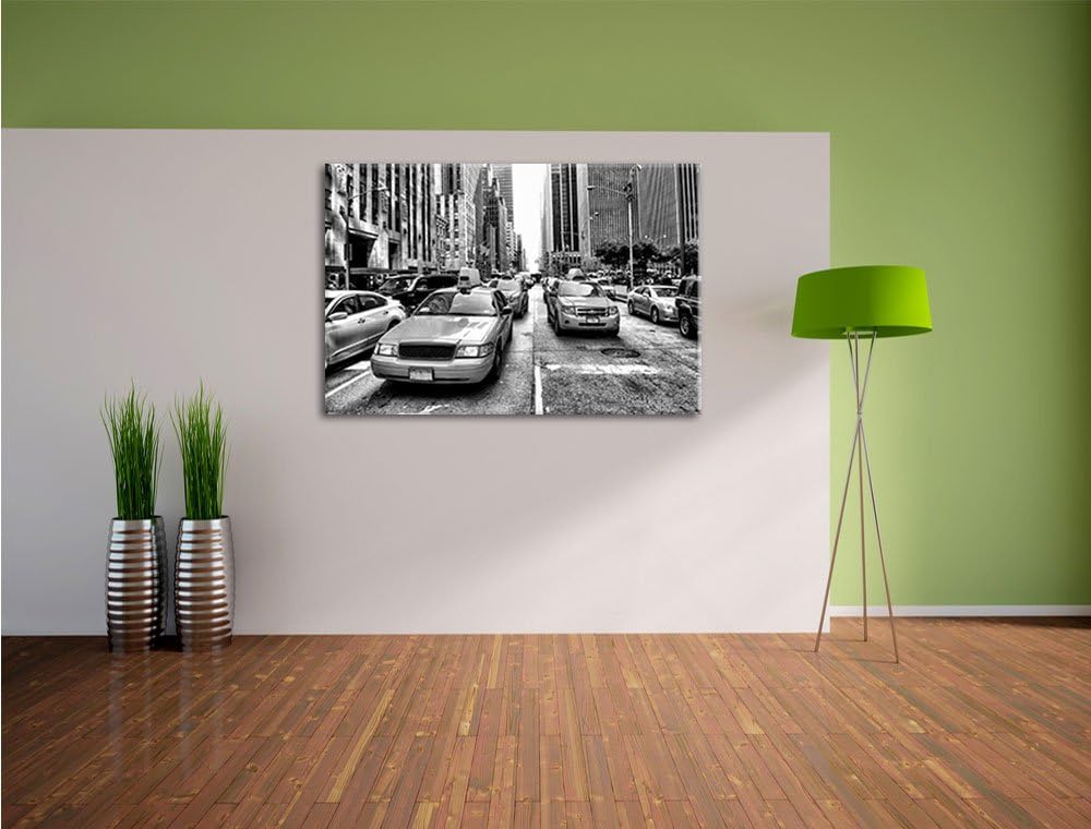 Pixxprint Monocrome, Cityverkehr New York, Format: 100x70 auf Leinwand, 100x70
