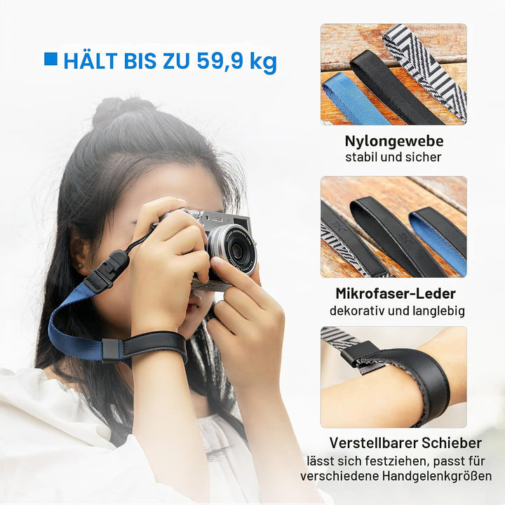 JJC Universelle Kamera-Handschlaufe Schwarz, Schwarz