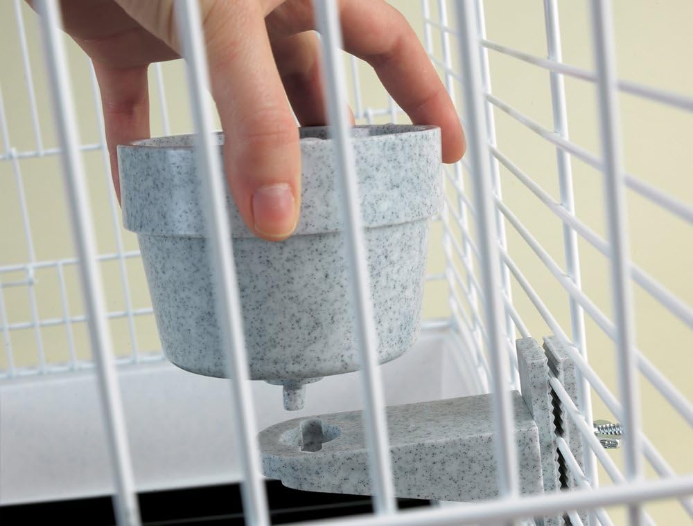 Nobby Futternapf Crock 550 ml für Kleintiere, abnehmbar, für Nager, Hunde, Katzen und Vögel, Grau
