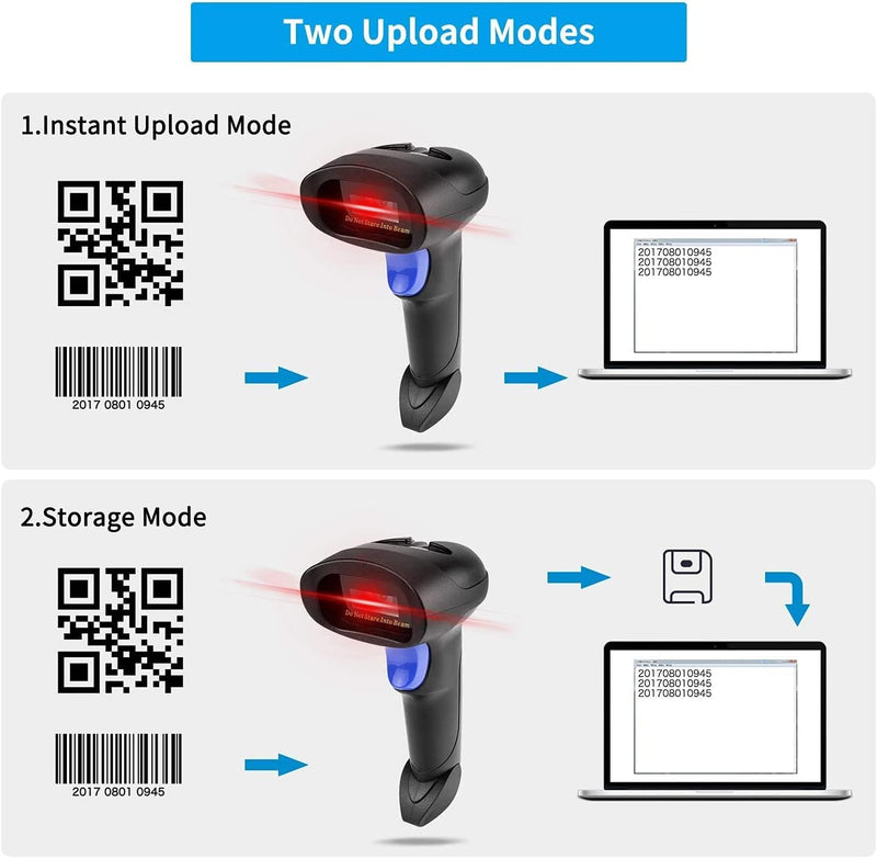 NetumScan Wireless 2D Barcode Scanner Automatischer USB-Barcodeleser mit freihändigem verstellbarem