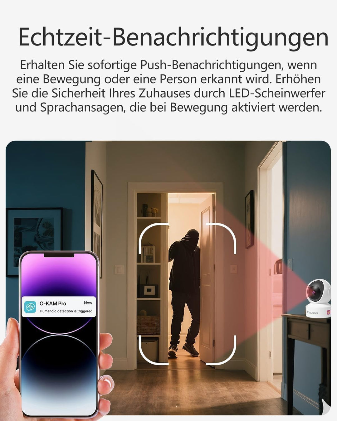 VSTARCAM 5G Überwachungskamera Innen - 2K QHD, 360° Dual-Band WLAN Indoor Hundekamera mit APP, Autom