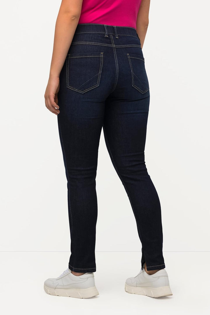 Ulla Popken Damen Sarah, Schmales Bein, High Waist, Recycelt Jeans 50 Rinsed Wash, 50 Rinsed Wash