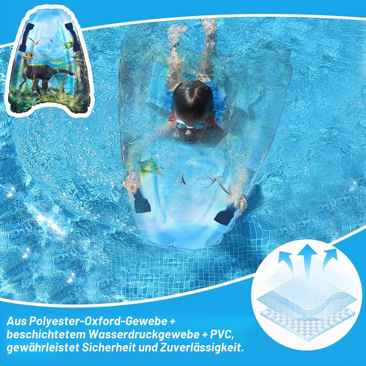 Surfbrett Aufblasbar, Hillylolly Kleine Luftmatratze Kinder mit Griffen, Schwimmbrett Aufblasbar Kin