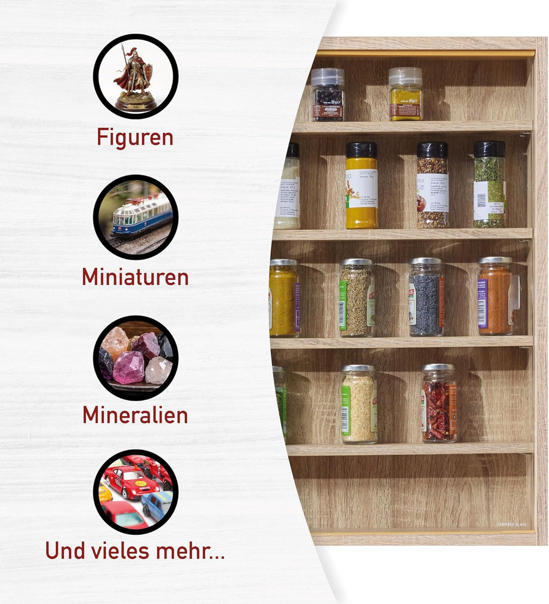 Inter Link - Sammlervitrine - Hängevitrine - Wandregal - Glasvitrine - Wandvitrine - Hängeregal - Sc