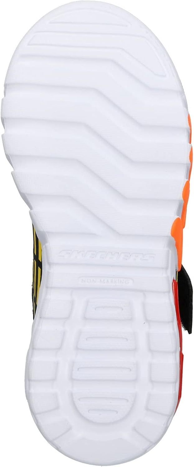 Skechers Herren Flex-Glow Elite Sneaker 21 EU Black Synthetic Trim Orange Yellow Trim, 21 EU Black S