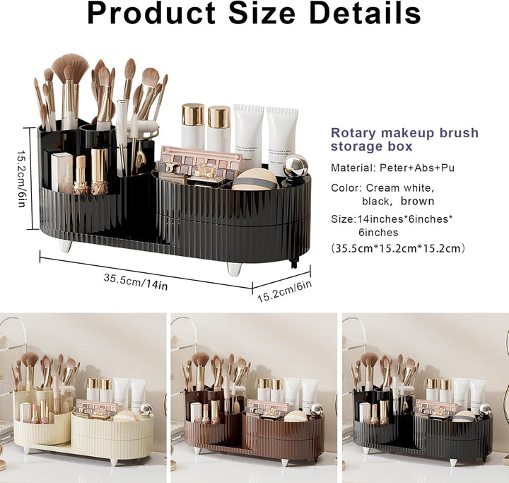 DASITON Make up Kosmetik Organizer,360° Drehbarer Make Up Pinsel Organizer,Grosser Kapazität Kosmeti