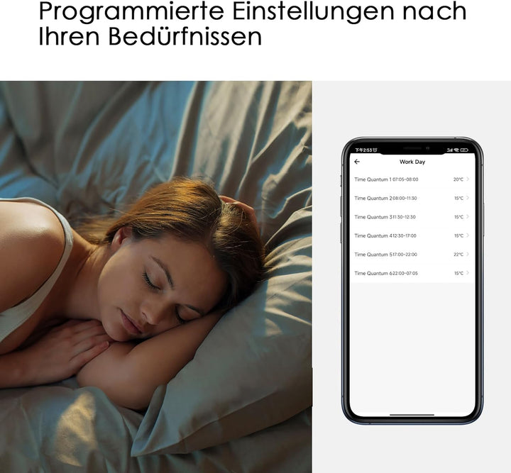Decdeal WLAN Thermostat Raumthermostat für Wasser Fussbodenheizung,Programmierbar 230v LCD 3A Mit de
