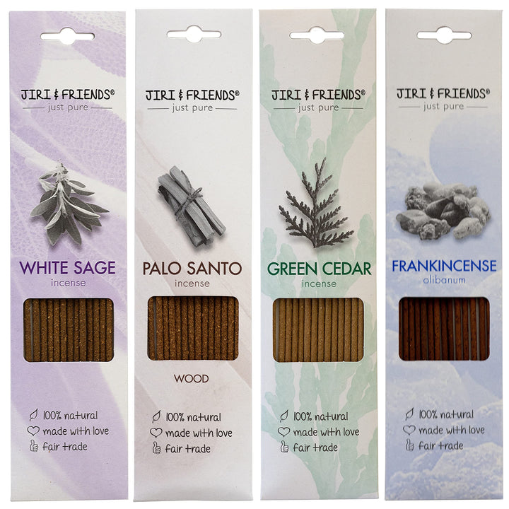 Multipack Vorteilspaket Räucherstäbchen Jiri and Friends Weisser Salbei und Palo Santo und Grüne Zed