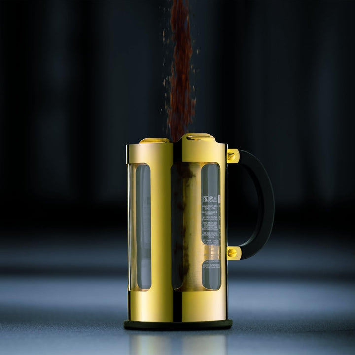 Bodum New Chambord Kaffeebereiter 8 Tassen, Chrom, Gold, cm, 10.7 x 17.5 x 25 cm, 1 Einheiten 1 Litr