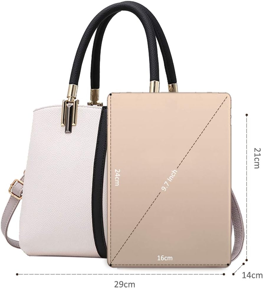 NICOLE & DORIS Damen Handtasche Frauen Schulterbeutel Gestreifte Tasche Modestil Reissverschluss Umh
