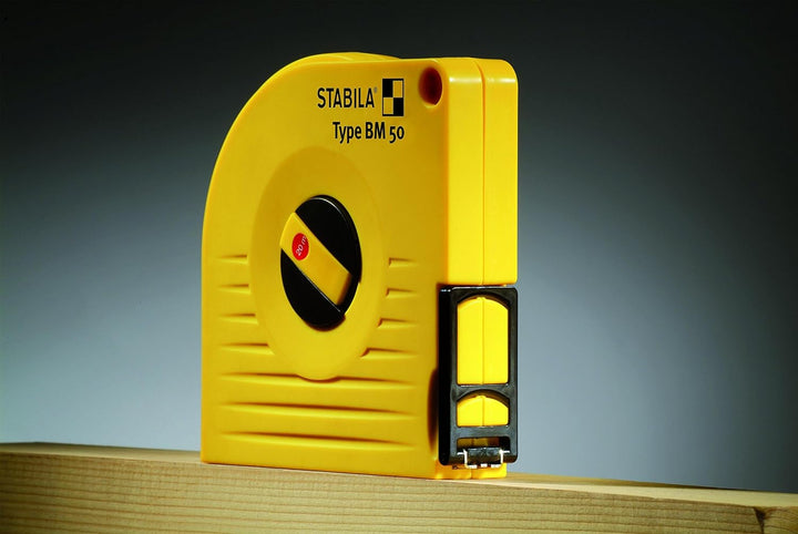 STABILA 17222 Bandmass BM 50 W, 30 m, weisslackiertes Stahl-Messband, mit Universalhaken