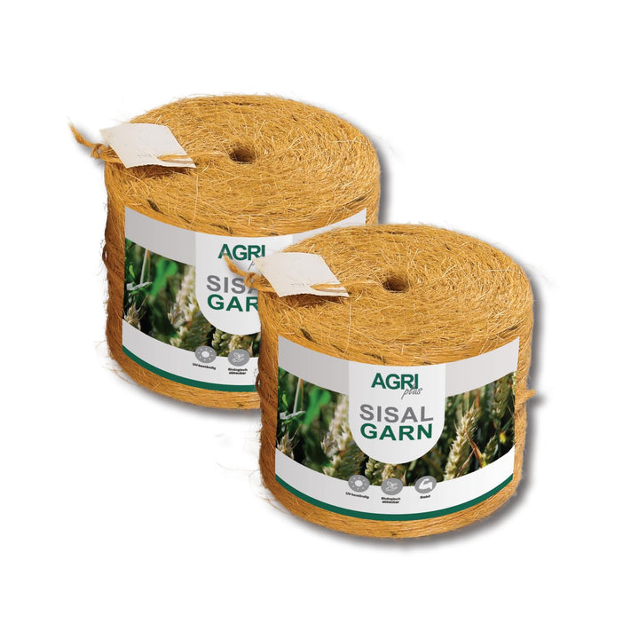 AGRI plus Sisal Bindegarn I 2 Stück = 2700 m I Stärke 150 m/kg I Nachhaltiges Garn für Rundballen-Pr