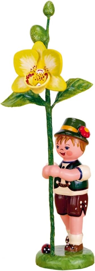 Hubrig-Volkskunst Blumenjunge mit Orchidee* Höhe 11cm