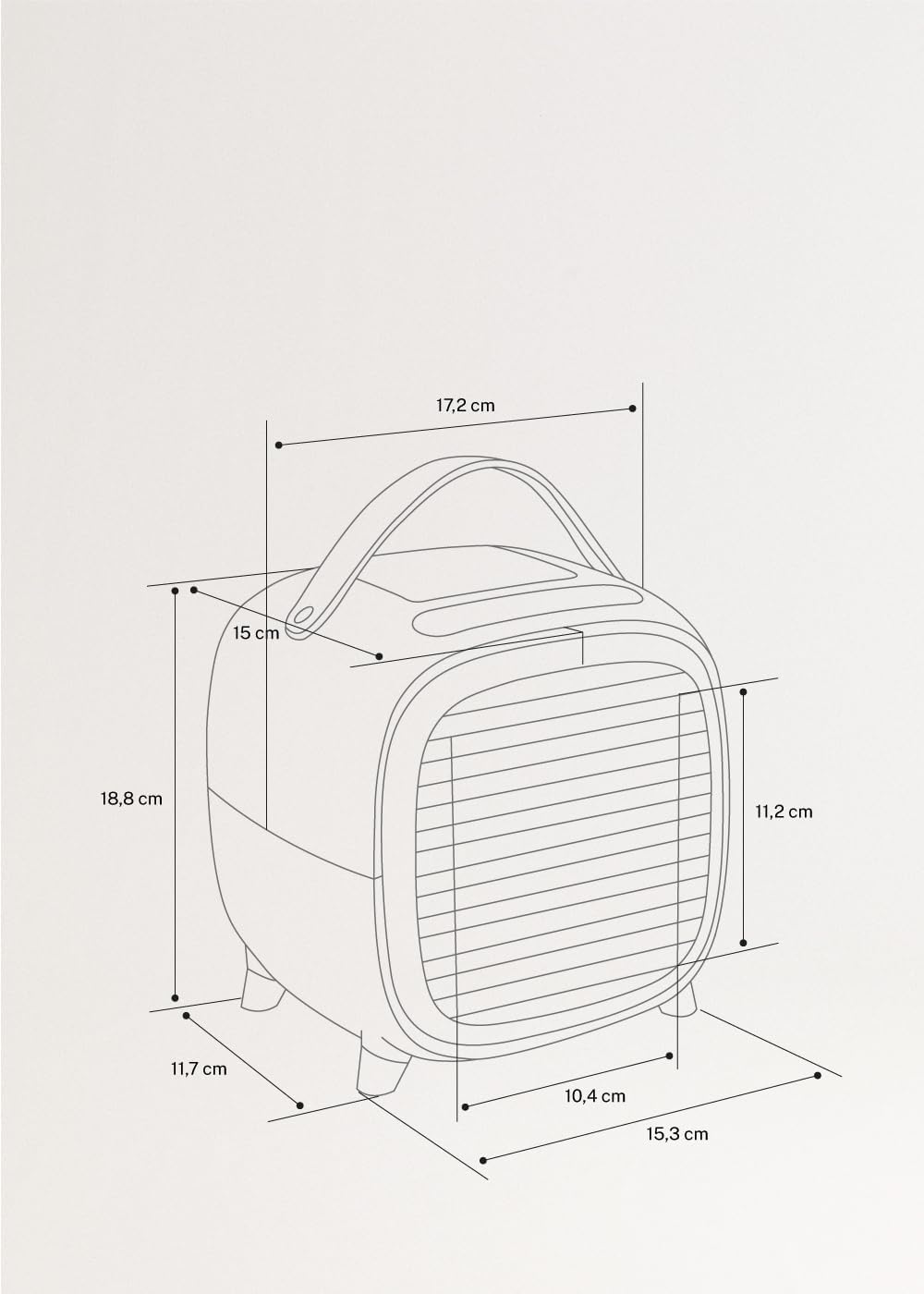CREATE/AIR COOLER BOX STUDIO/Mini-Tischventilator Schwarz/USB-Kabel, LDC TOUCH PANEL, 3 Geschwindigk