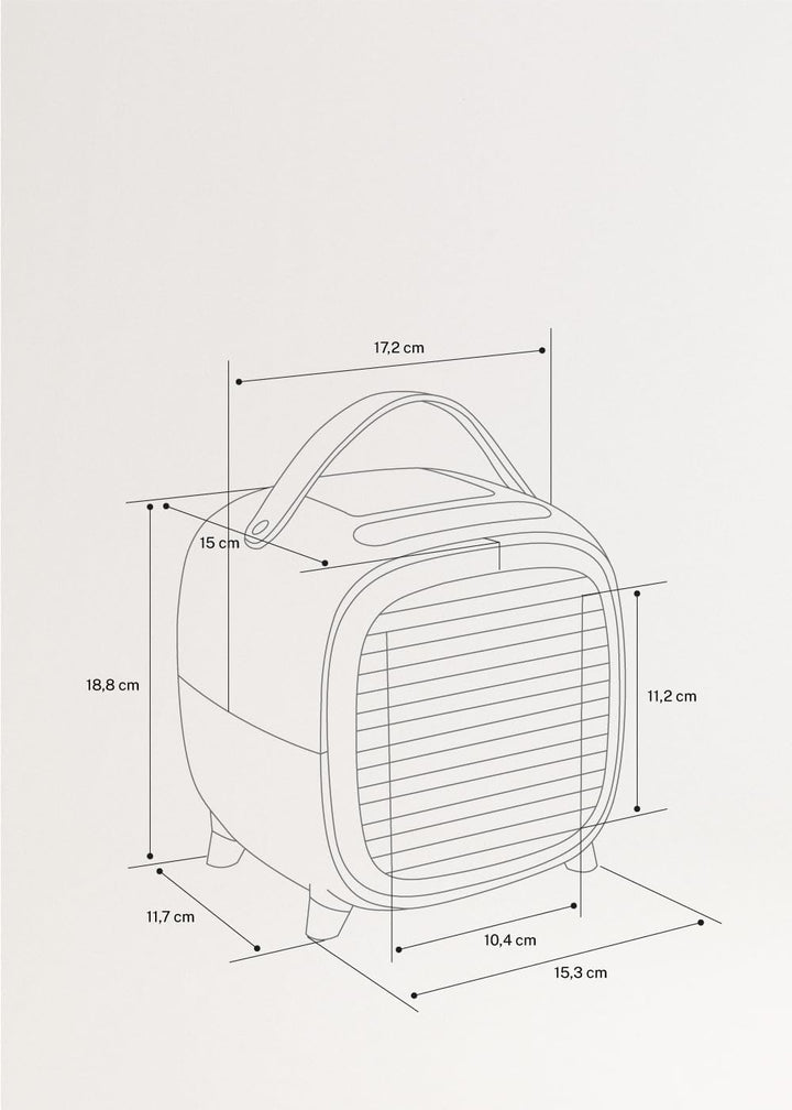 CREATE/AIR COOLER BOX STUDIO/Mini-Tischventilator Schwarz/USB-Kabel, LDC TOUCH PANEL, 3 Geschwindigk