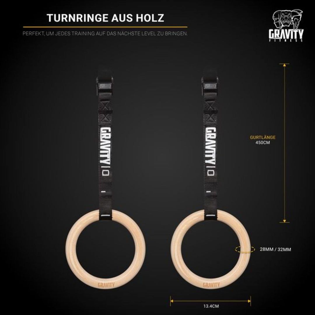Gravity Fitness Holz-Gymnastikringe 32mm, 32mm