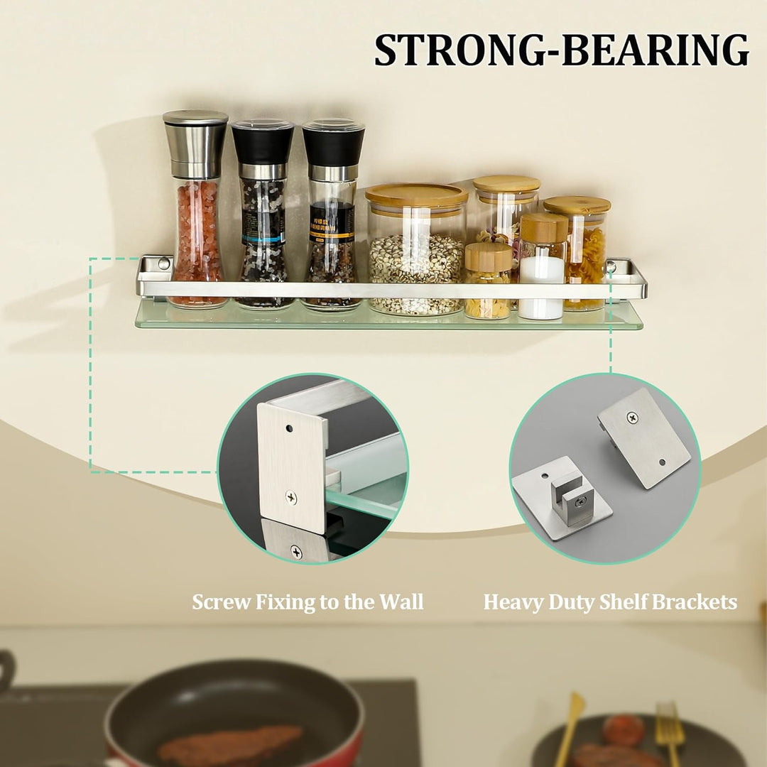 SAYAYO Duschablage Duschregal Edelstahl Glasregal Badezimmer Regal Gebürstet Shower Shelf Shampoo Ha
