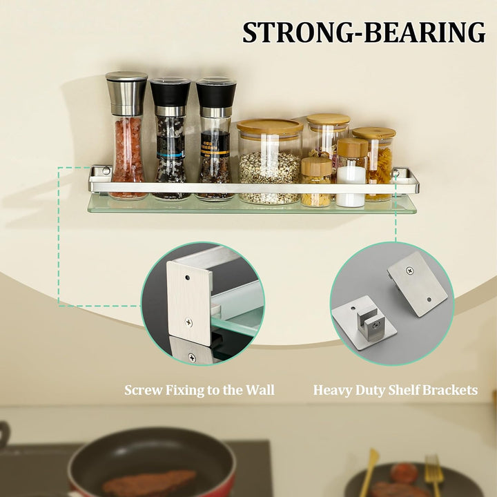 SAYAYO Duschablage Duschregal Edelstahl Glasregal Badezimmer Regal Gebürstet Shower Shelf Shampoo Ha