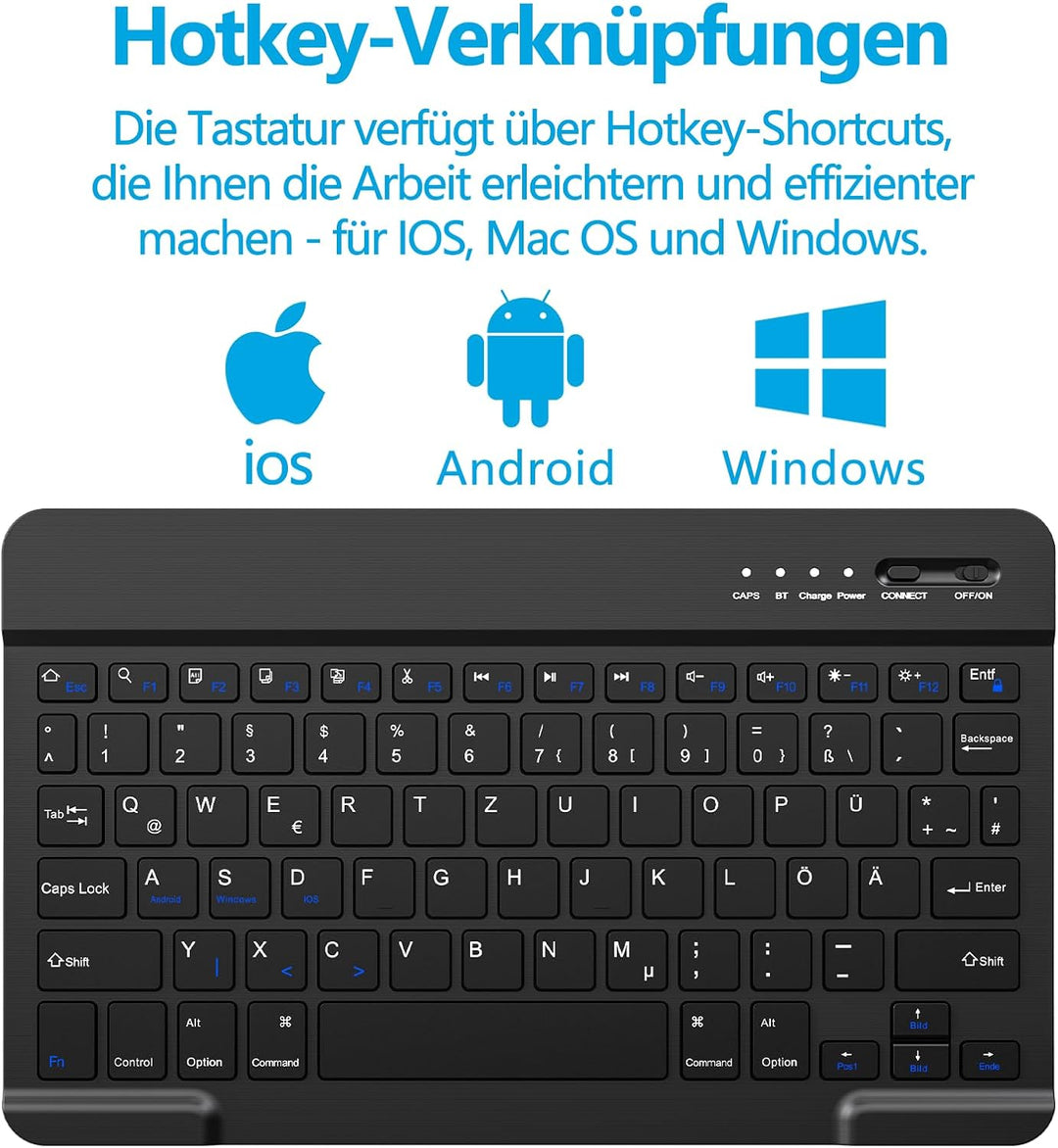 aMZCaSE Bluetooth-Tastaturgehäuse für Samsung Galaxy Tab A9+/ A9 Plus 11 Zoll 2023(SM-X210/X216/X218