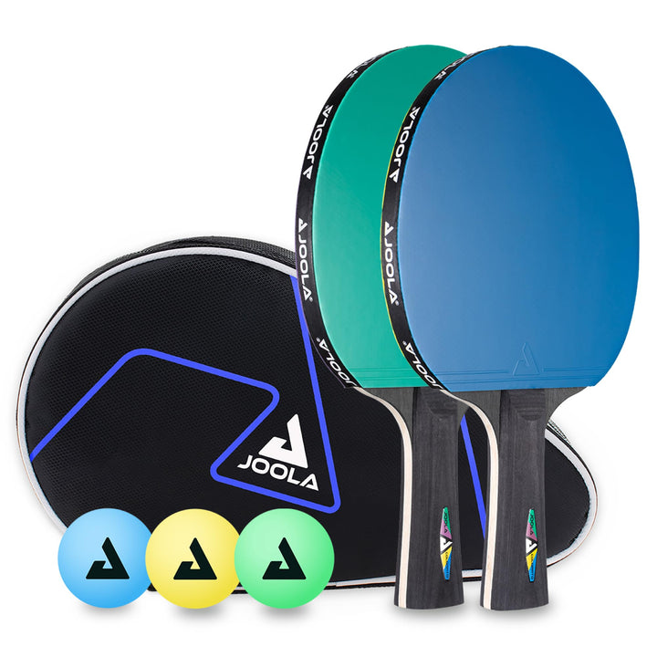 JOOLA Tischtennisschläger Set Colorato, Colorato Duo und Black&amp;White - Ideal für Familien, Anfänger