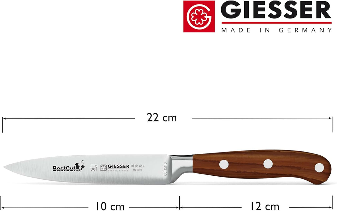Giesser seit 1776 - Made in Germany - scharfes Officemesser geschmiedet Olivenholz BestCut Olive, 10