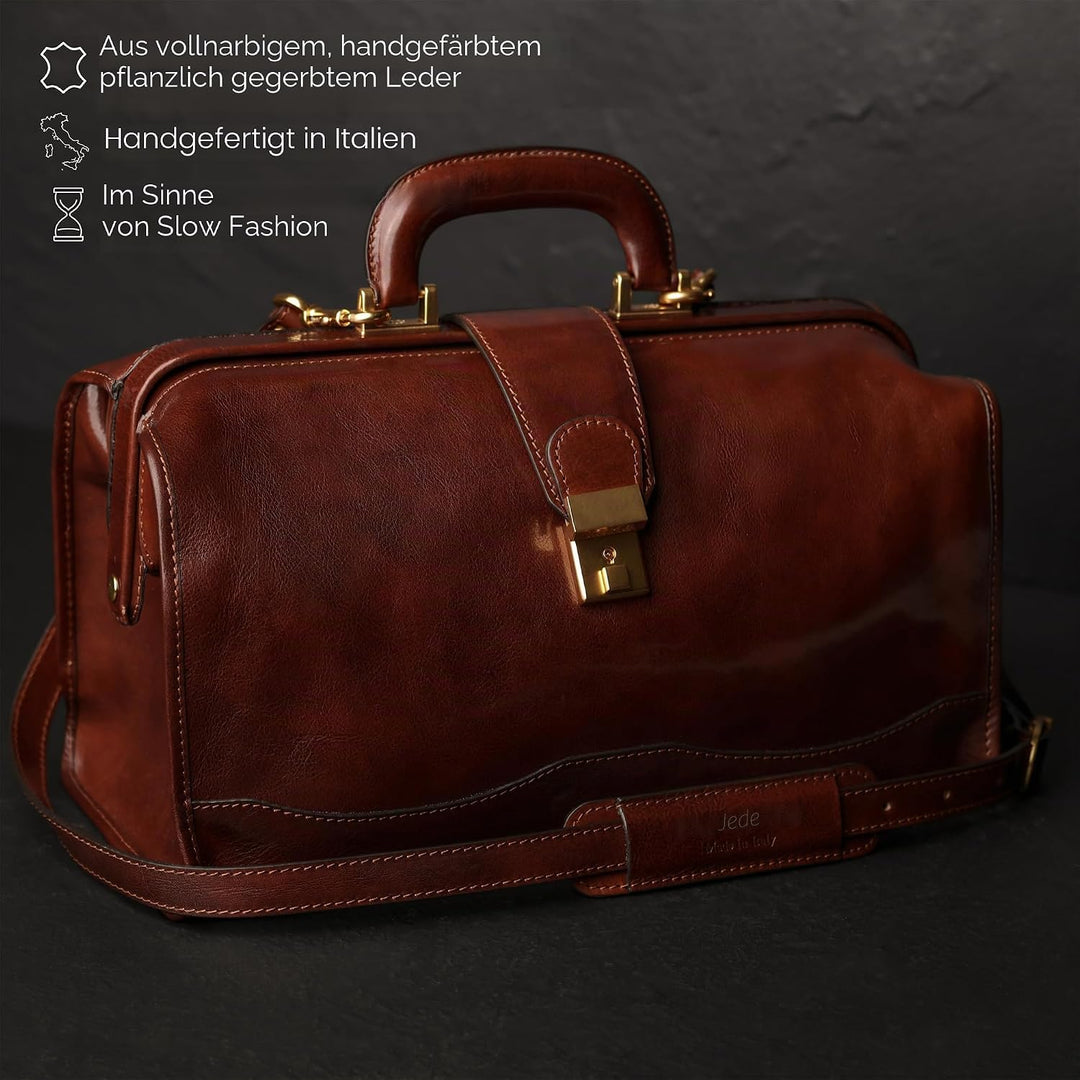 Time Resistance Leder Arzttasche - Arztkoffer - Doktortasche - Aus 100% Echtleder - Aktentasche für