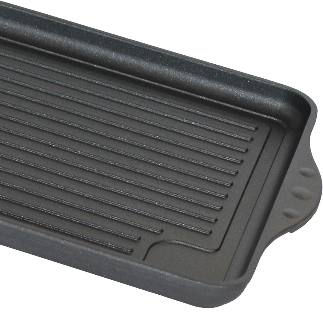 Eurolux BBQ-Grillplatte 43 x 28 cm - alle Herdarten inkl. Induktion - Antihaftversiegelung - Keramik