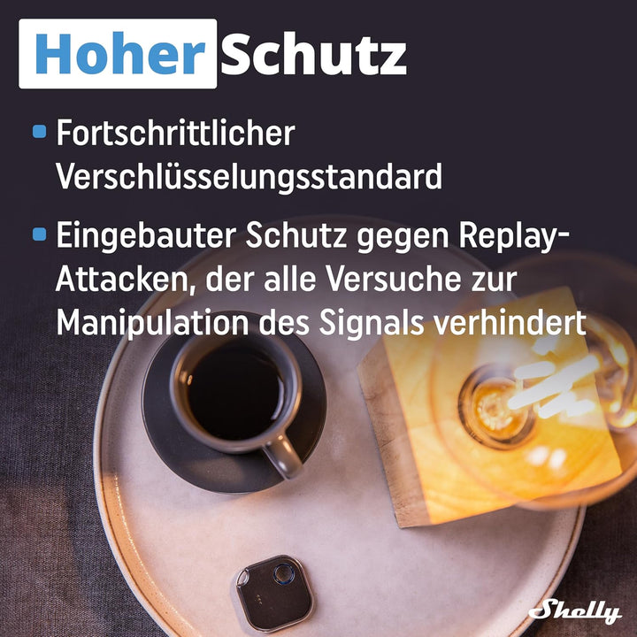 Shelly BLU Button1 | Bluetooth-gesteuerter Aktions- und Szenenaktivierungsknopf Schwarz | Hausautoma