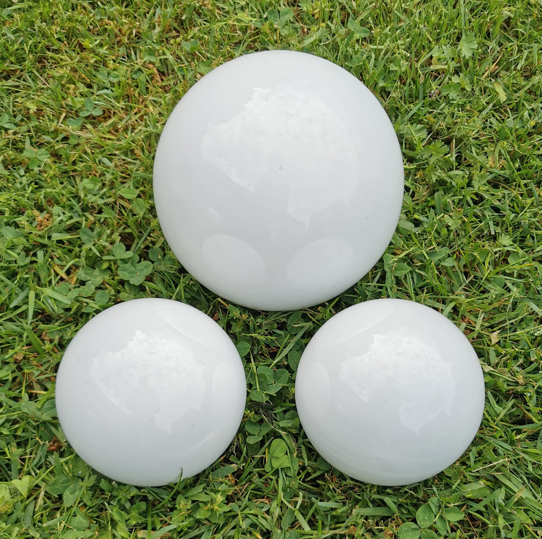 Dekokugel weiss poliert 3er Set 20-15-15 cm aus Edelstahl Kugel Dekorationskugel Gartenkugel