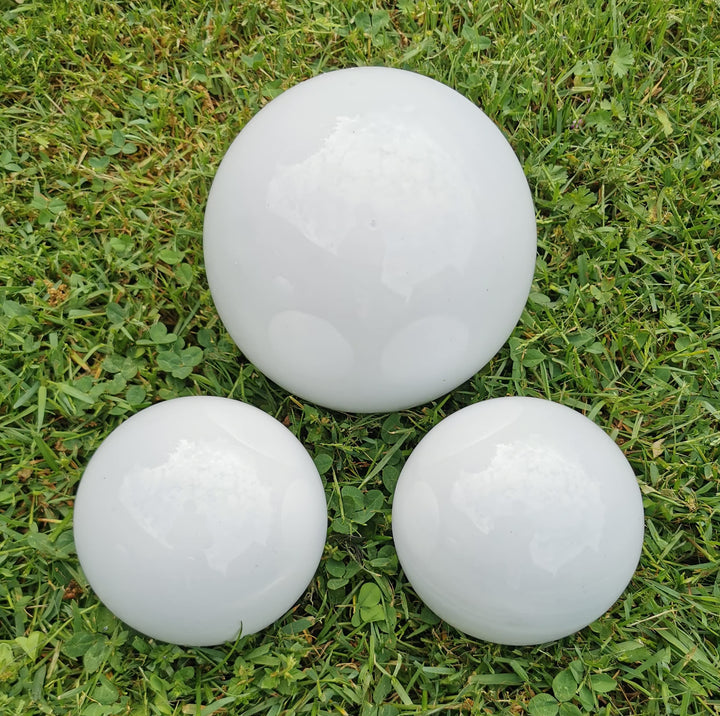 Dekokugel weiss poliert 3er Set 20-15-15 cm aus Edelstahl Kugel Dekorationskugel Gartenkugel