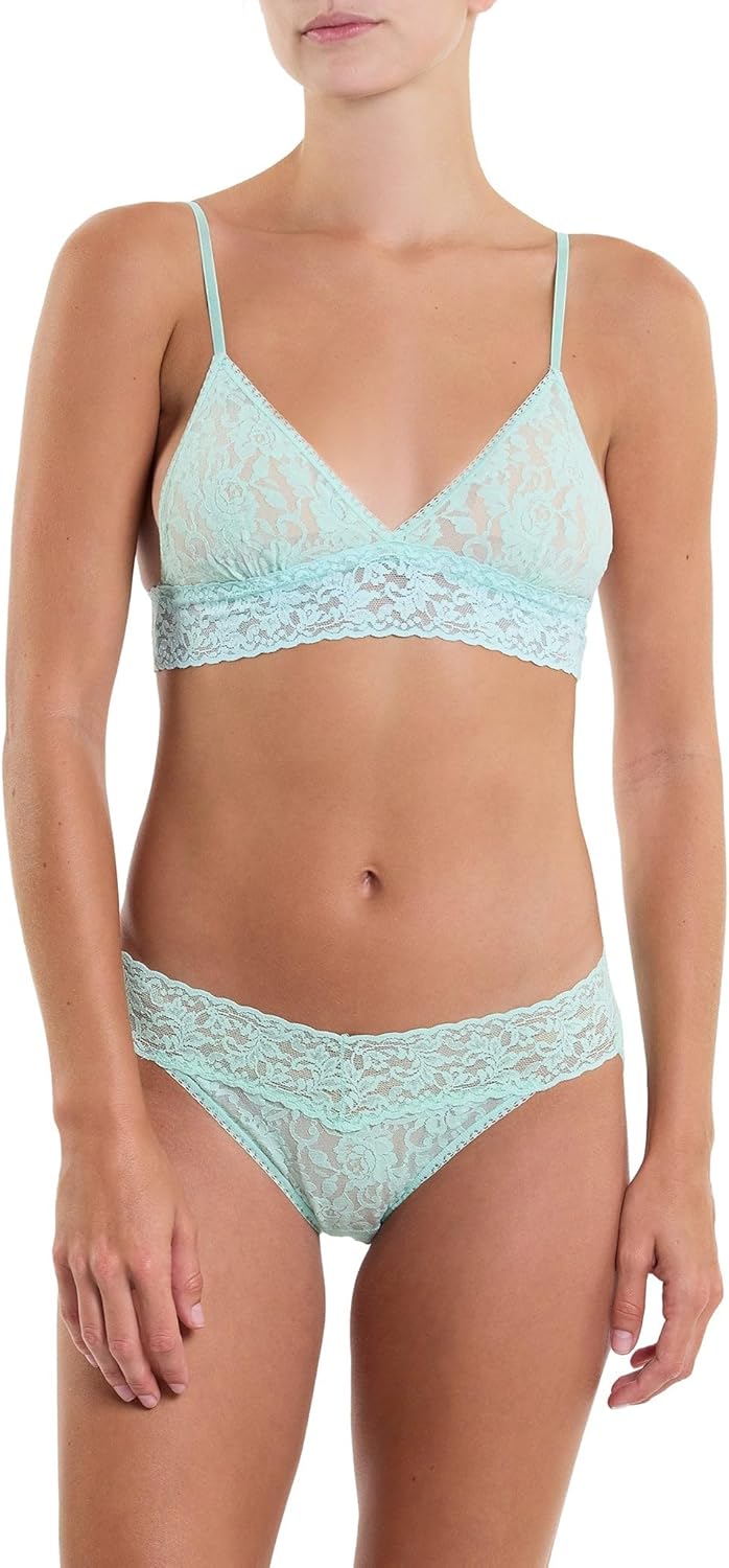 hanky panky Triangle Bralette - Bustier Damen, Dreieck-Bralette aus Stretch-Spitze Signature Lace, L