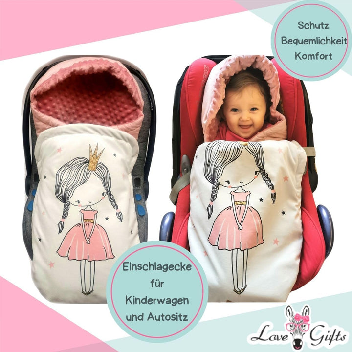 Love Gifts® Einschlagdecke Babyschale 80 * 85 cm, Baby Erstausstattung für Autositz, Kuscheldecke fü