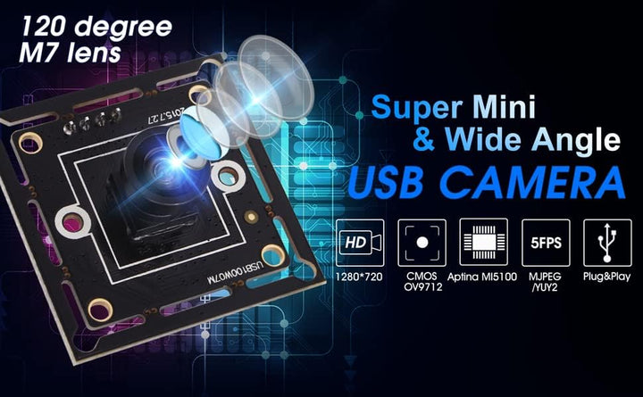 G 30fps USB Kameramodul 1mp Webcam modul Weitwinkel HD Webkamera,720P 45grad Objektiv USB mit Kamera
