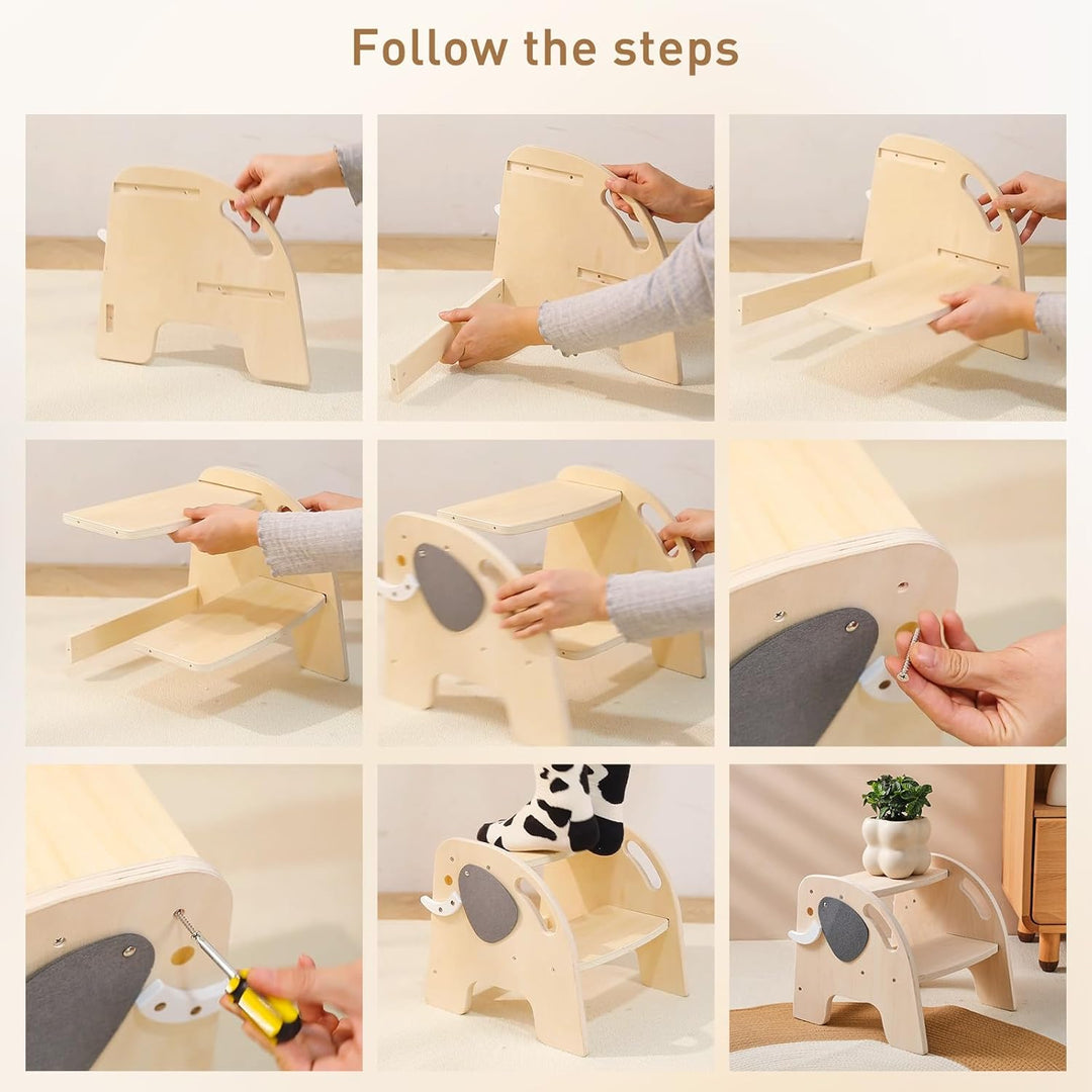 Promise Babe Tritthocker für Kinder Holz Lernturm Montessori Für Kinder Tritthocker 2 Stufen Baby Kl