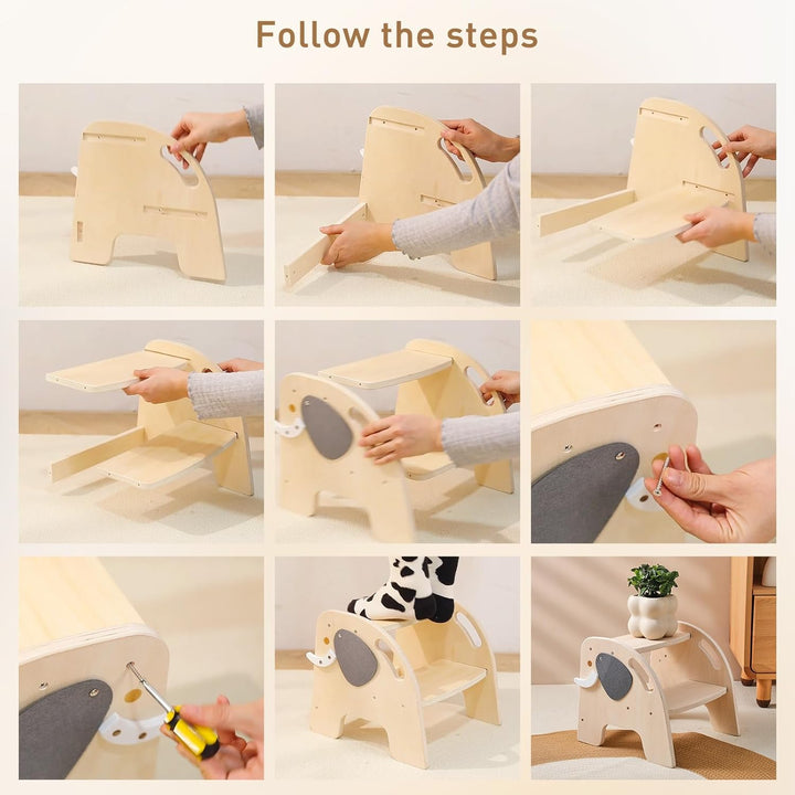 Promise Babe Tritthocker für Kinder Holz Lernturm Montessori Für Kinder Tritthocker 2 Stufen Baby Kl