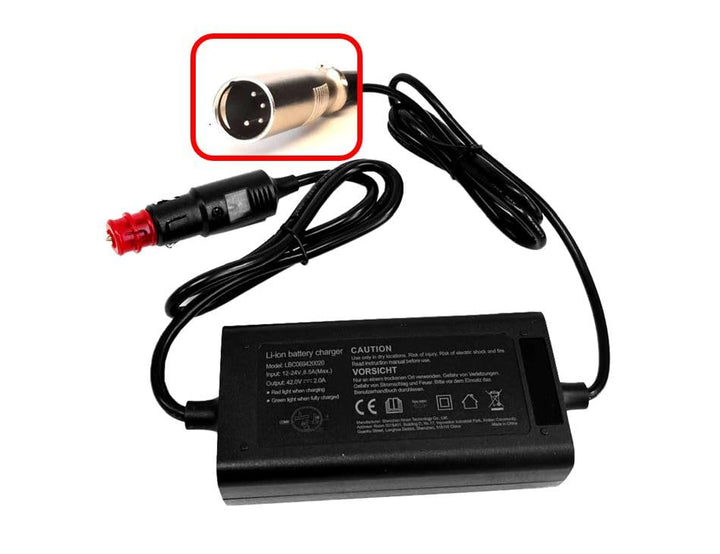 Enerpower DC-DC Ladegerät 12V-24V 42V 2A 85 Watt für 36V Akkus von Kalkhoff, Raleigh und Derby Cycle