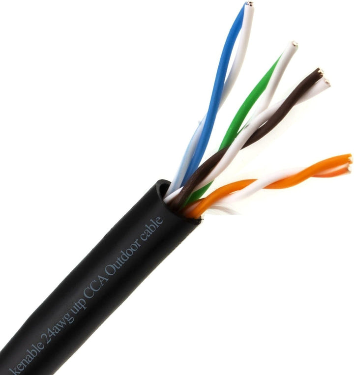 kenable Aussen CAT5e CCA Aussen Ethernet Netzwerk Kabel Kabelrolle Solid UTP 305 m [305 meter/305m]