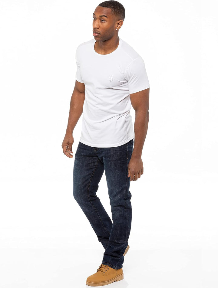 Enzo Designer-Herren-Jeans mit geradem Bein, normale Passform, Denim-freier Gürtel, King-Size-Grösse