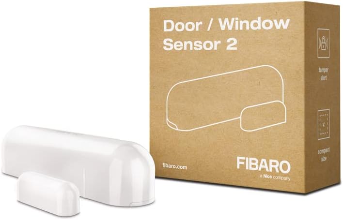 FIBARO Door Windows Sensor 2 / Z-Wave Plus Türfenster und Temperatursensor, White, FGDW-002-1 Weiss,