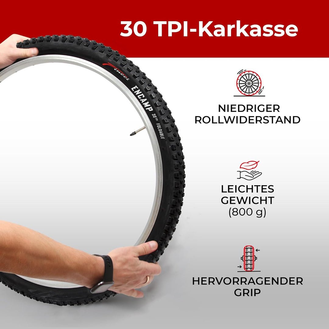 Fincci Encamp Paar 26 x 2,25 Zoll 57-559 Faltbar Reifen für Rennrad Mountain MTB Schlamm Schmutz Off