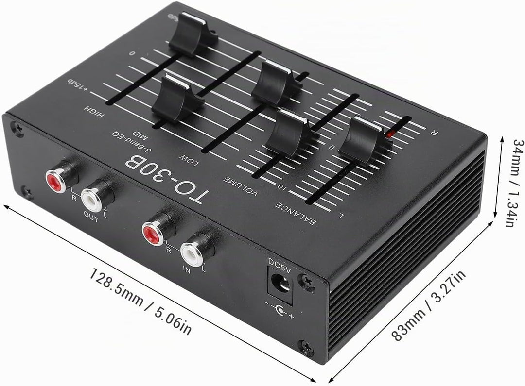 3-Band Equalizer, Stereo Klangverbesserung, Hi-Fi Vorverstärker, Lautstärkeregler für Lautsprecher K
