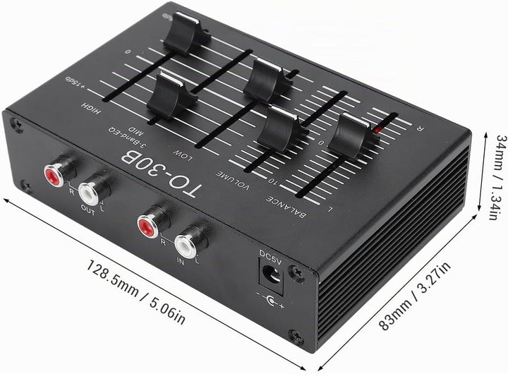3-Band Equalizer, Stereo Klangverbesserung, Hi-Fi Vorverstärker, Lautstärkeregler für Lautsprecher K