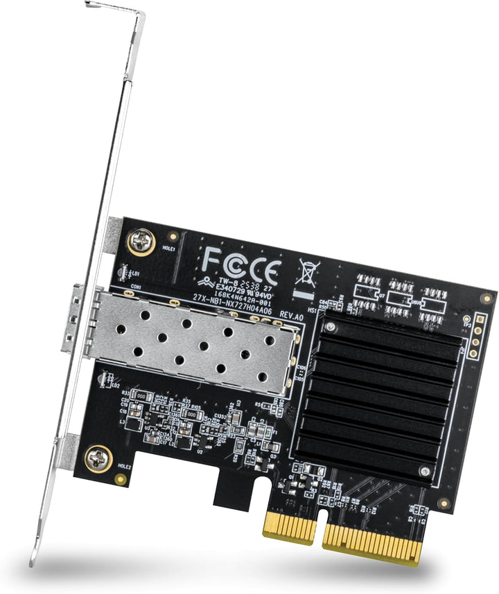 TRENDnet TEG-10GECSFP 10 Gigabit PCIe SFP+ Netzwerkadapter, Standard- und flache Halteklammern inbeg