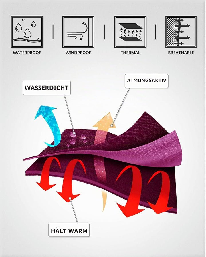 33,000ft Damen Skihose Hosenträgerhose Outdoorhose Wasserdicht Winddichte Softshellhose Warme Gefütt