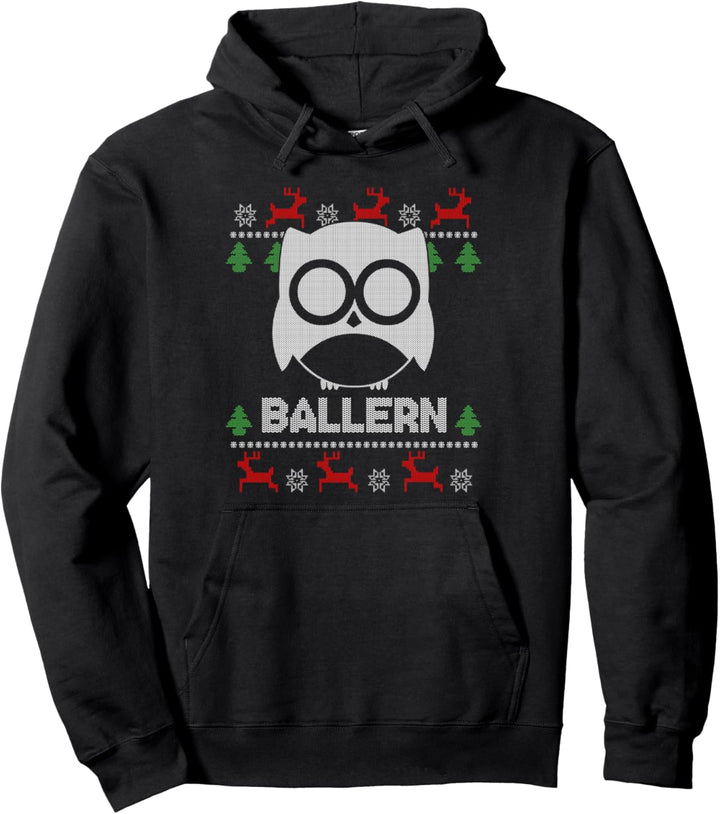 Ballern Rave Eule Ugly Christmas Sweater Geschenk Pullover Hoodie